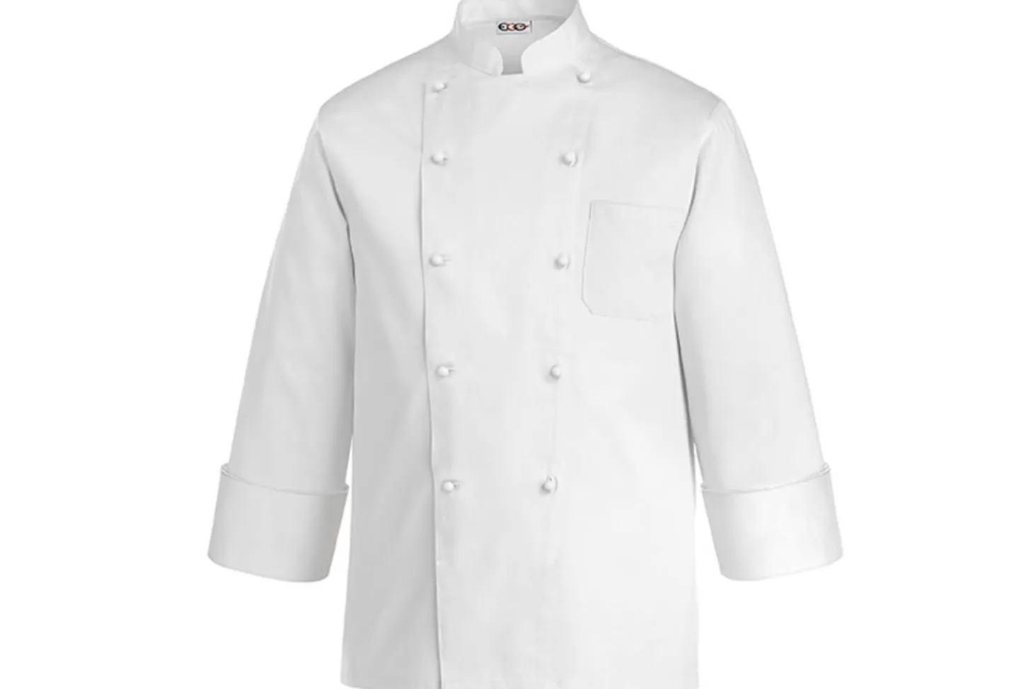 Veste de cuisine unisexe Egochef Rex blanche 100% coton à manches longues