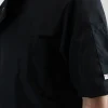 Veste de cuisine unisexe Egochef Ottavio Air Plus noire 100% microfibre à manches courtes