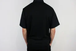 Veste de cuisine unisexe Egochef Ottavio Air Plus noire 100% microfibre à manches courtes