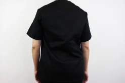 Veste de cuisine unisexe Egochef Leonardo noire polyester et coton à manches courtes