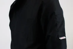 Veste de cuisine unisexe Egochef Ottavio Air Plus noire 100% microfibre à manches longues