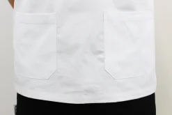 Veste de cuisine unisexe Egochef Leonardo blanche 100% coton à manches courtes