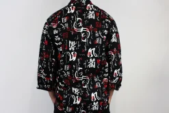Veste de cuisine unisexe Egochef Sushi caractères japonais kimono 100% coton à manches longues
