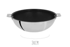 Wok antiadhérent Cristel Casteline Amovible Exceliss en inox