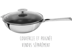 Wok antiadhérent Cristel Casteline Amovible Exceliss en inox