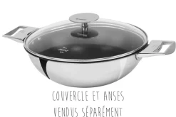Wok antiadhérent Cristel Casteline Amovible Exceliss en inox