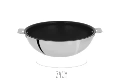 Wok antiadhérent Cristel Casteline Amovible Exceliss en inox
