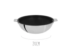 Wok antiadhérent Cristel Casteline Amovible Exceliss en inox