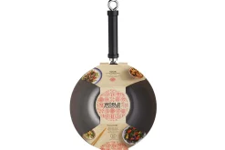 Wok antiadhésif Kitchen Craft acier carbone 26,5cm