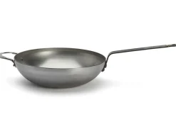 Wok bombé à queue De Buyer Mineral B ø32cm en fer avec anse