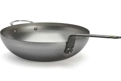 Wok bombé à queue De Buyer Mineral B ø32cm en fer avec anse