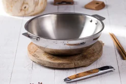 Wok Cristel Casteline amovible en inox 3 plis