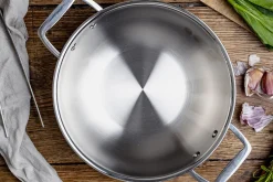 Wok Cristel Castel'Pro en acier inoxydable 18/10 3 ply avec 2 anses fixes