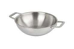 Wok Cristel Castel'Pro en acier inoxydable 18/10 3 ply avec 2 anses fixes
