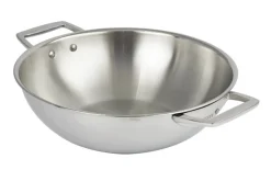 Wok Cristel Castel'Pro en acier inoxydable 18/10 3 ply avec 2 anses fixes