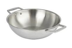Wok Cristel Castel'Pro en acier inoxydable 18/10 3 ply avec 2 anses fixes