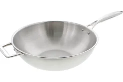 Wok Cristel Castel'Pro en acier inoxydable 18/10 3 ply