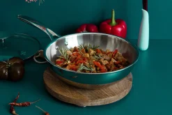Wok Cristel Castel'Pro en acier inoxydable 18/10 3 ply