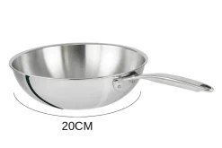 Wok Cristel Castel'Pro en acier inoxydable 18/10 3 ply