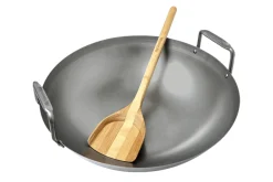 Wok en acier au carbone pour Big Green Egg Large et XLarge 40cm + spatule en bambou