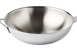 Wok Mastrad O'Wok Gourmet en acier inoxydable avec poignée amovible et grille